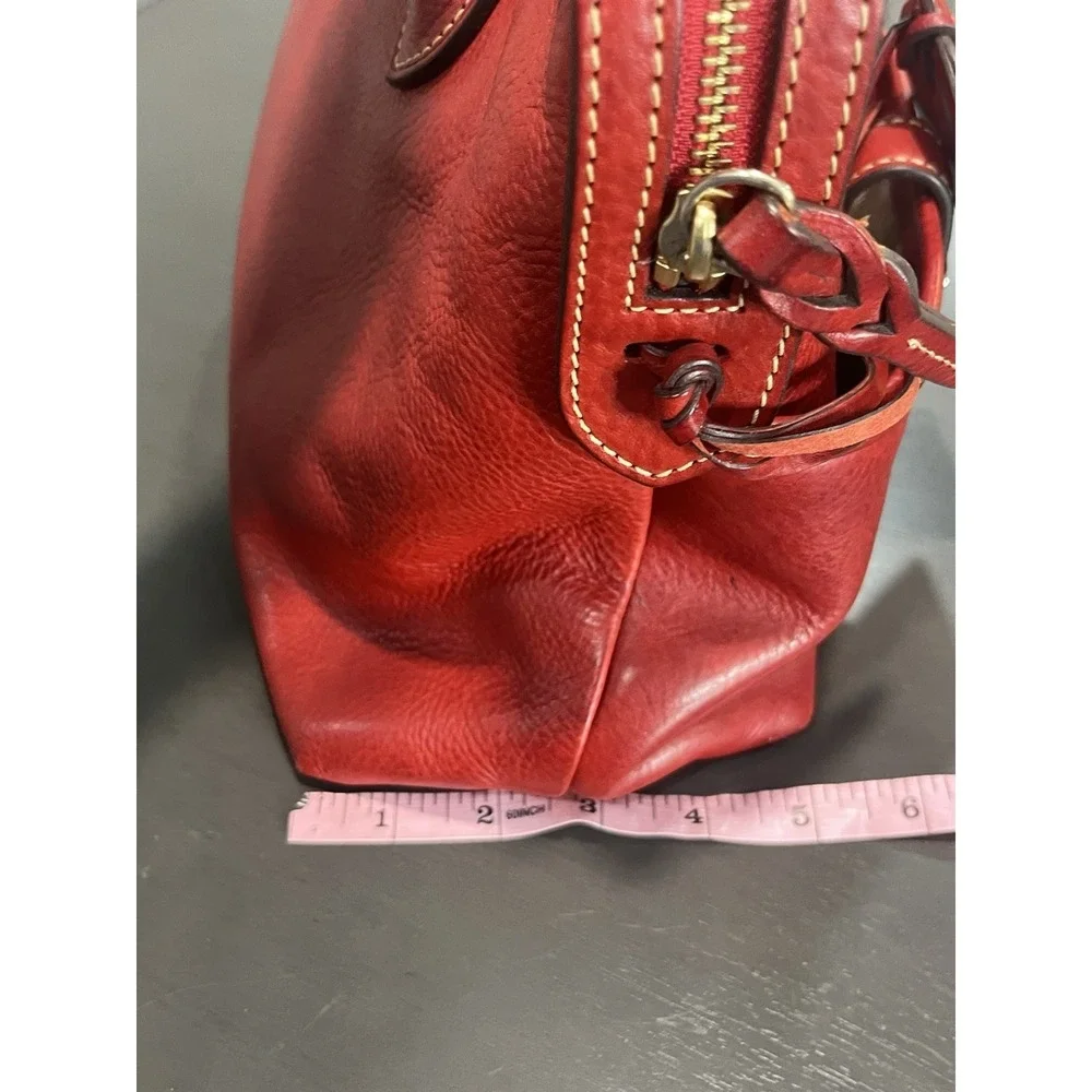 Dooney & Bourke Red Leather Satchel Purse Handbag Florentine Vacchetta Rare